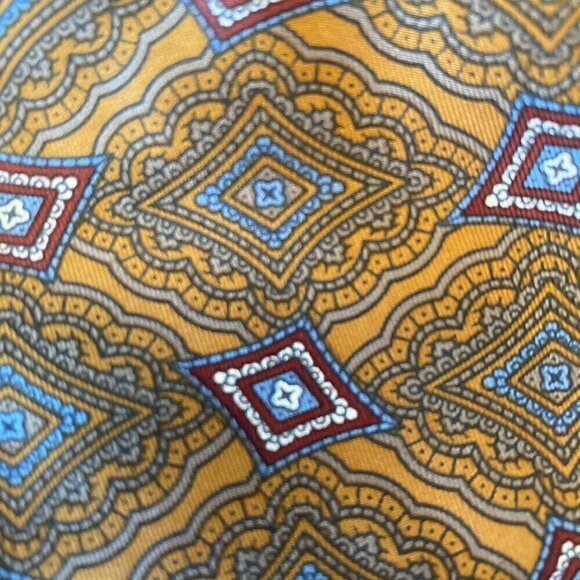 Oscar de la Renta Vintage Silk Diamond Pattern Mens Tie - Picture 6 of 6